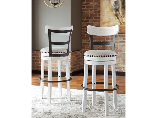Signature Design by Ashley - Valebeck Tall Uph Swivel Barstool(Set Of 2) in White - D546-530 veiw 2