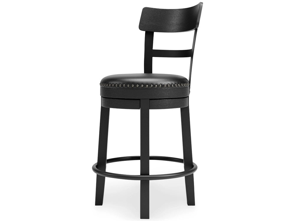 Signature Design by Ashley - Valebeck Uph Swivel Barstool in Black - D546-624 veiw 3