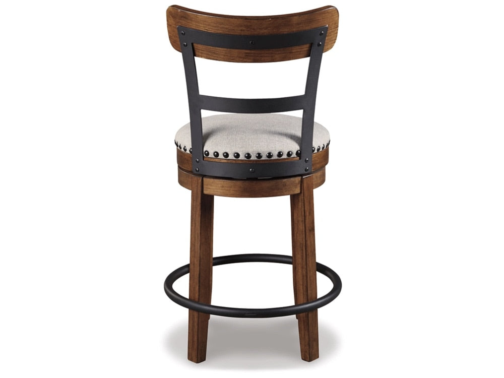 Signature Design by Ashley - Valebeck Uph Swivel Barstool (Set Of 2) in Brown - D546-424 veiw 3