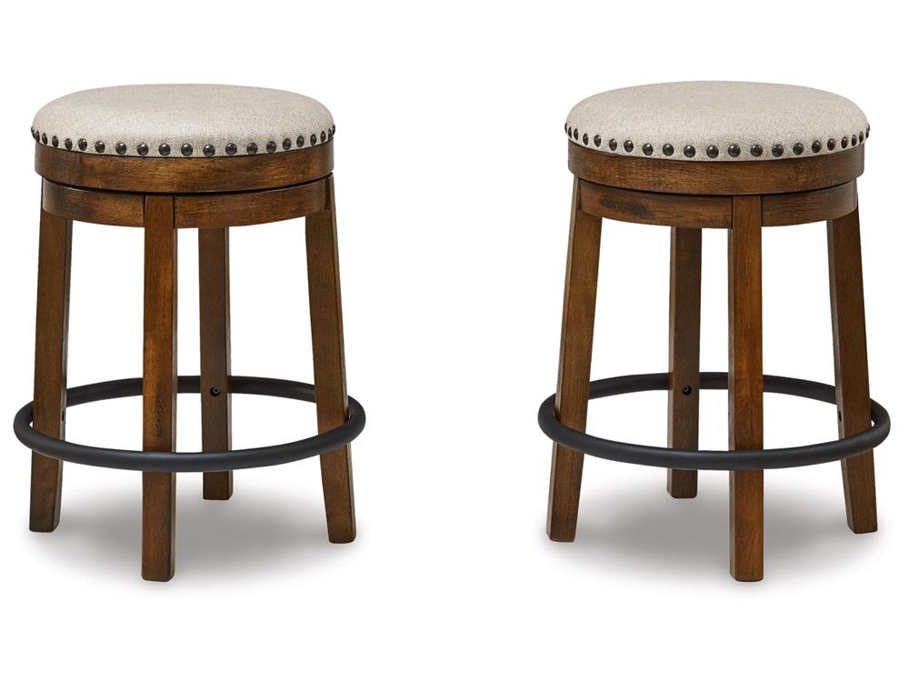Signature Design by Ashley - Valebeck Uph Swivel Stool in Brown/Black - D546-124 veiw 3