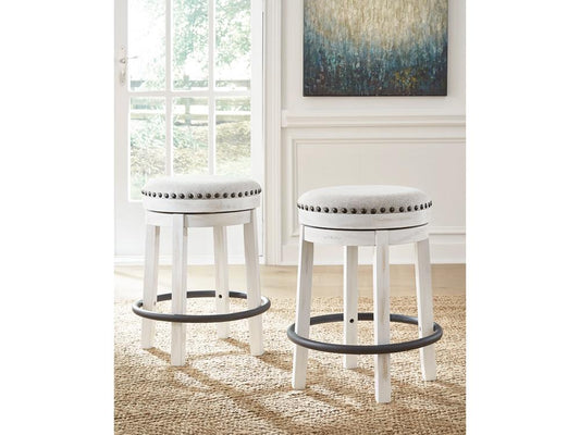 Signature Design by Ashley - Valebeck UPH Swivel Stool in White/Black - D546-324 veiw 2