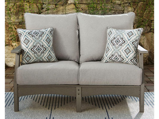 Signature Design by Ashley - Visola Outdoor Loveseat w/Cushion in Gray - P802-835 veiw 2
