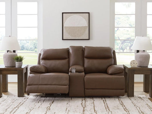 Signature Design by Ashley - VonRyan Pwr Rec Loveseat/Con/Adj Hdrst in Tobacco - U1040018 veiw 2