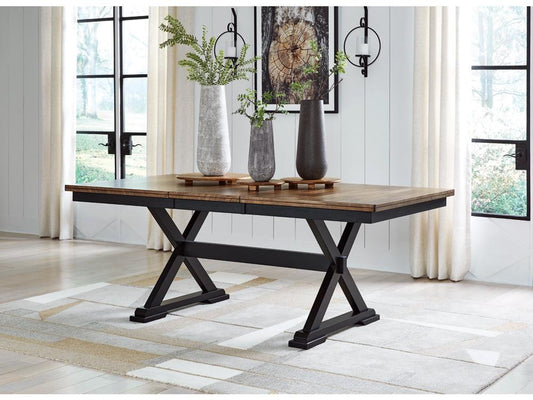 Signature Design by Ashley - Wildenauer Rect Dining Room Ext Table in Brown/Black - D634-35 veiw 2