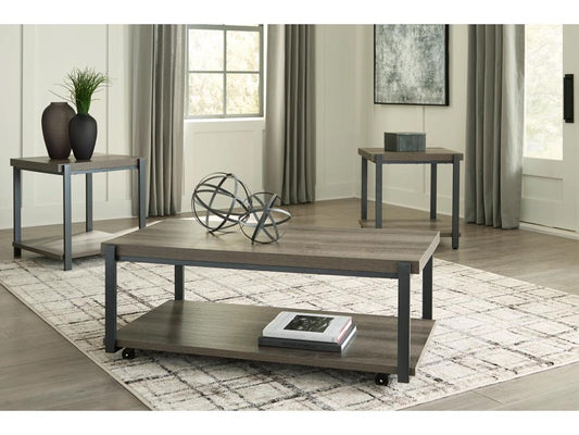 Signature Design by Ashley - Wilmaden Occasional Table Set (Set of 3) in Gray/Black - T393-13 veiw 2