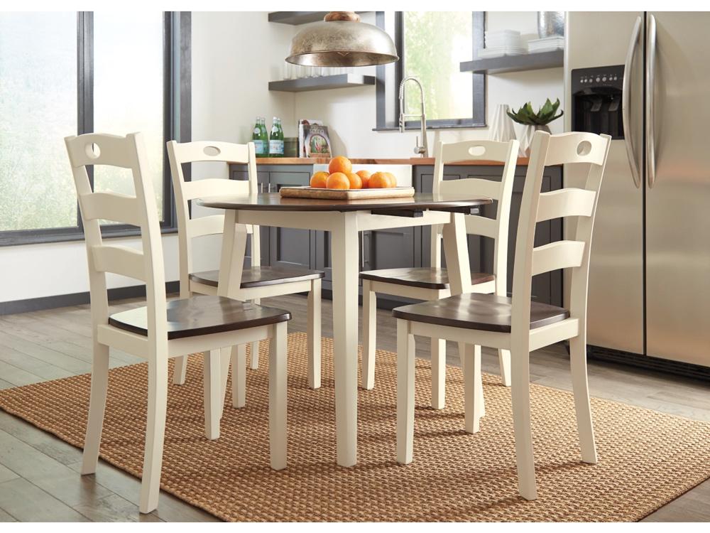 Signature Design by Ashley - Woodanville Dining Room Side Chair (Set Of 2) in White/Brown - D335-01 veiw 4