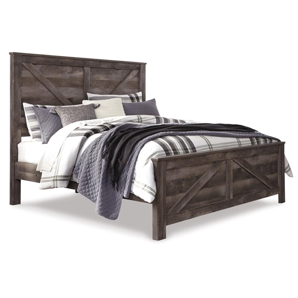 Signature Design by Ashley - Wynnlow King Crossbuck Panel Bed in Gray veiw 1