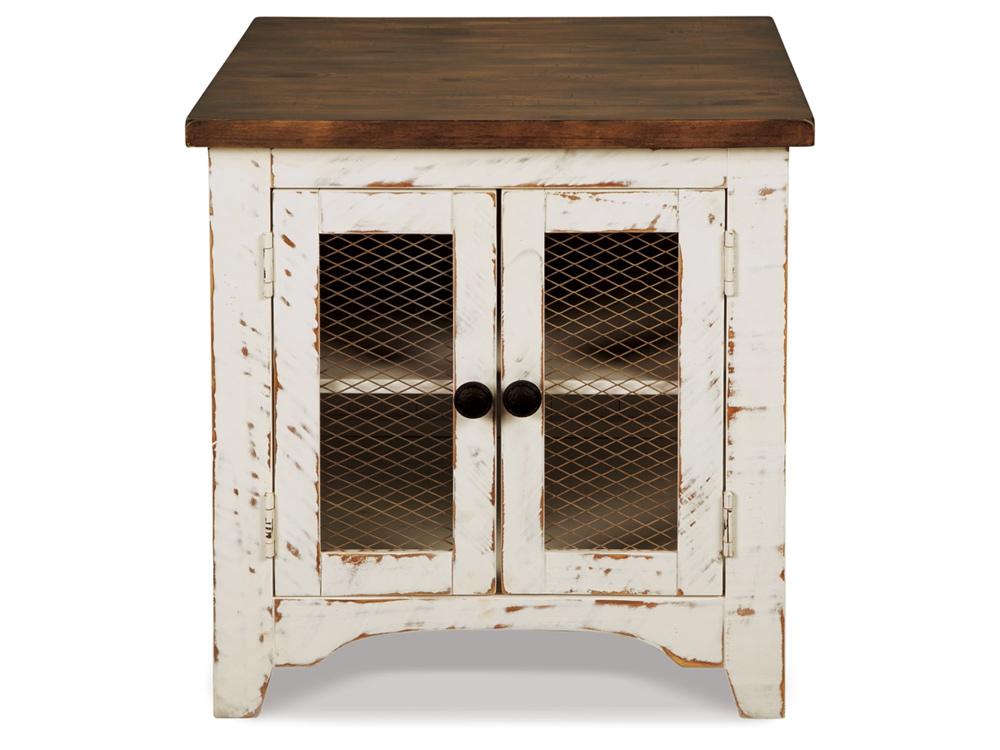 Signature Design by Ashley - Wystfield Rectangular End Table in White/Brown - T459-3 veiw 4