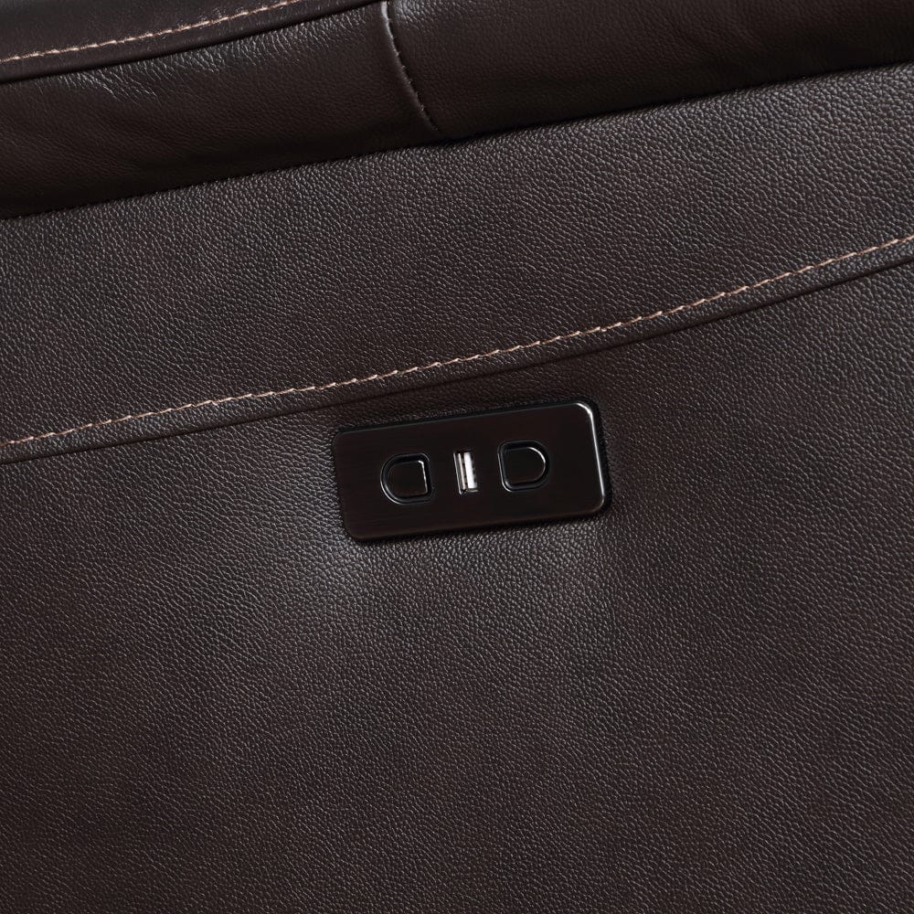 Steve Silver - Alexandria 6-Piece Dual-Power Leather Reclining Sectiona, Chocolate - ALX70629G-6PC-SECT view 5