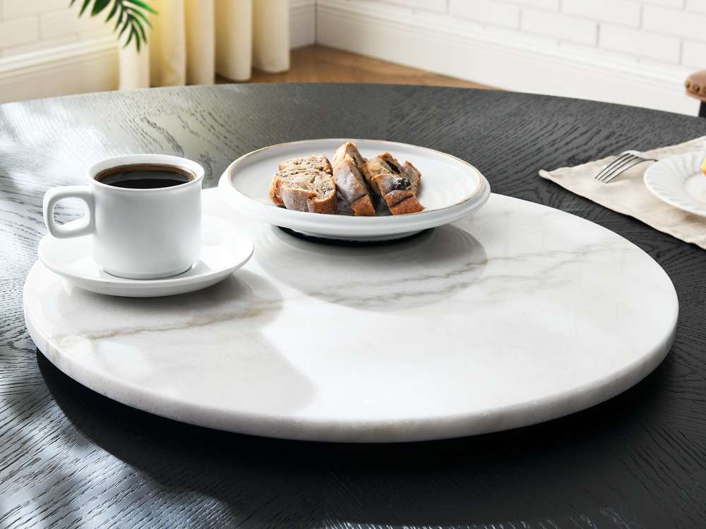 Steve Silver - Arken 18-inch White Marble Lazy Susan - AK180WLZ veiw 1