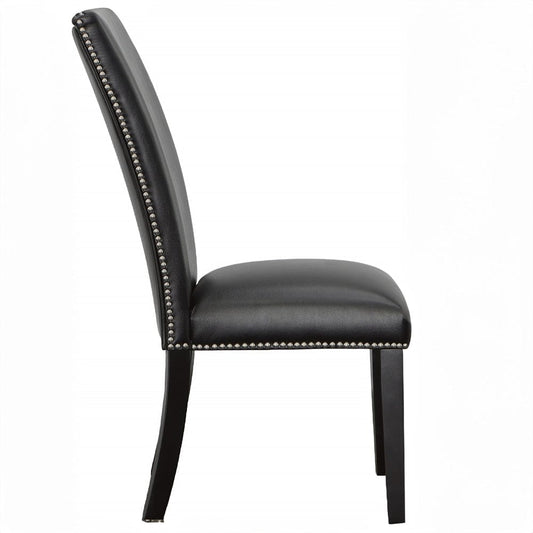 Steve Silver - Camila Vegan Leather Dining Chair, Black (Set of 2) - CM420SKN view 2