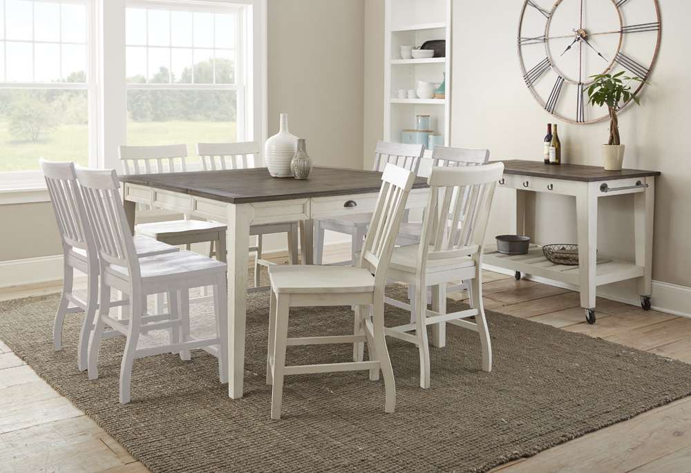 Steve Silver - Cayla 7PC Counter Dining Set - White Chair - CY5454TW7PC veiw 4