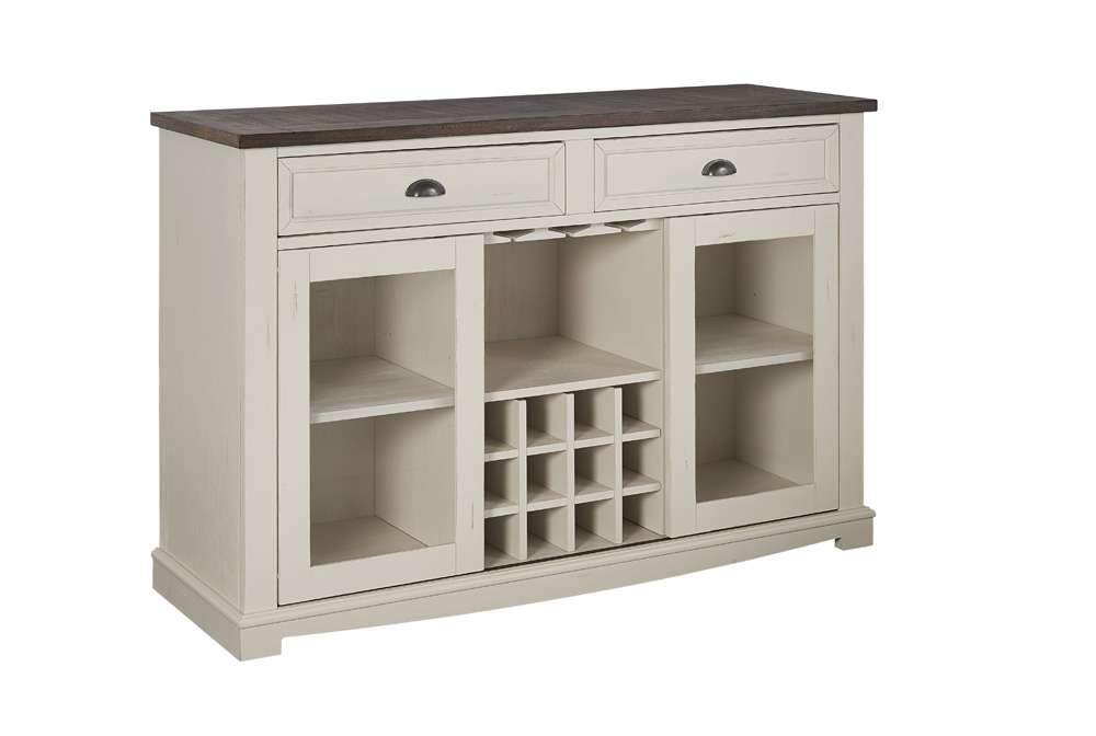 Steve Silver - Cayla Server Dark Oak & White - CY400SVKW veiw 1