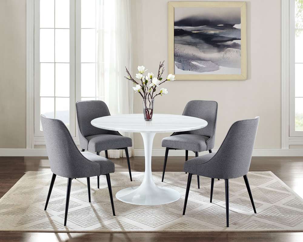 Steve Silver - Colfax White Marquina Marble Dining Set - CF450WDBMTSC5PC veiw 1