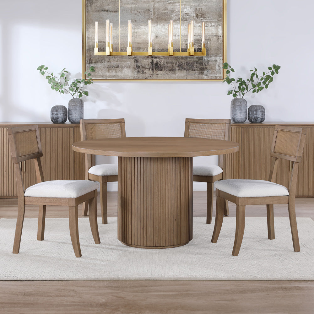 Steve Silver - Colvin 5-Piece 52" White Marble Table w/ Chair - COL500NW-500NS-D5PC view 8