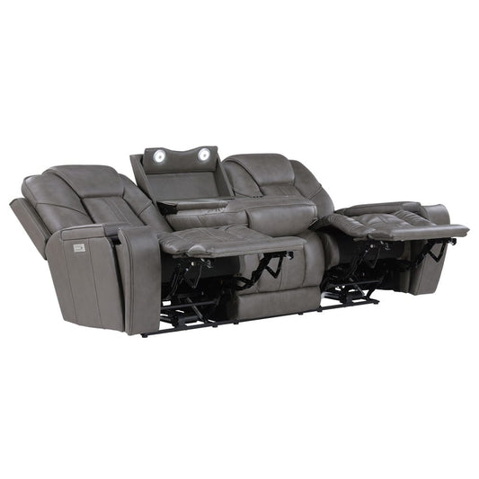 Steve Silver - Daniel Triple Power Leather Theater Sofa - DAE800S view 2