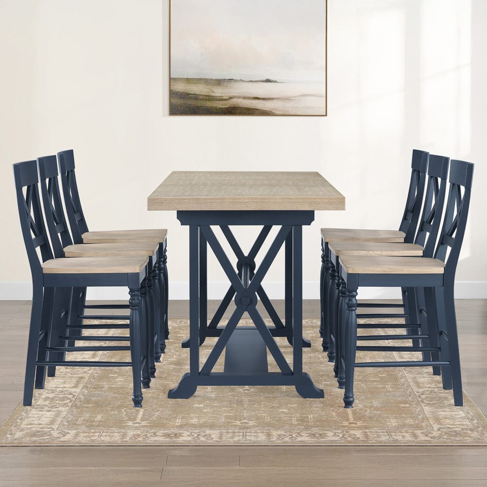 Steve Silver - Darcy 7-Piece Counter Dining Set Blue - DAR500B-C7PC view 9