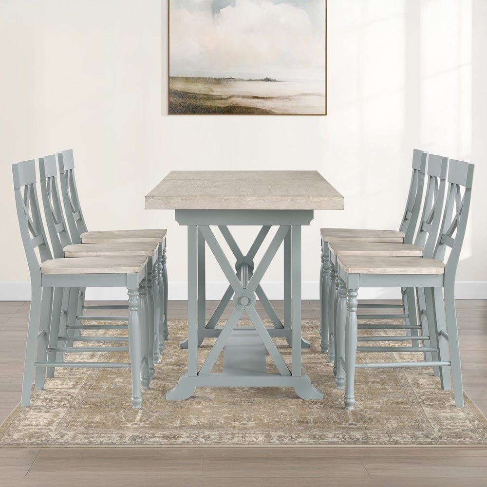 Steve Silver - Darcy 7-Piece Counter Dining Set Green - DAR500E-C7PC view 9