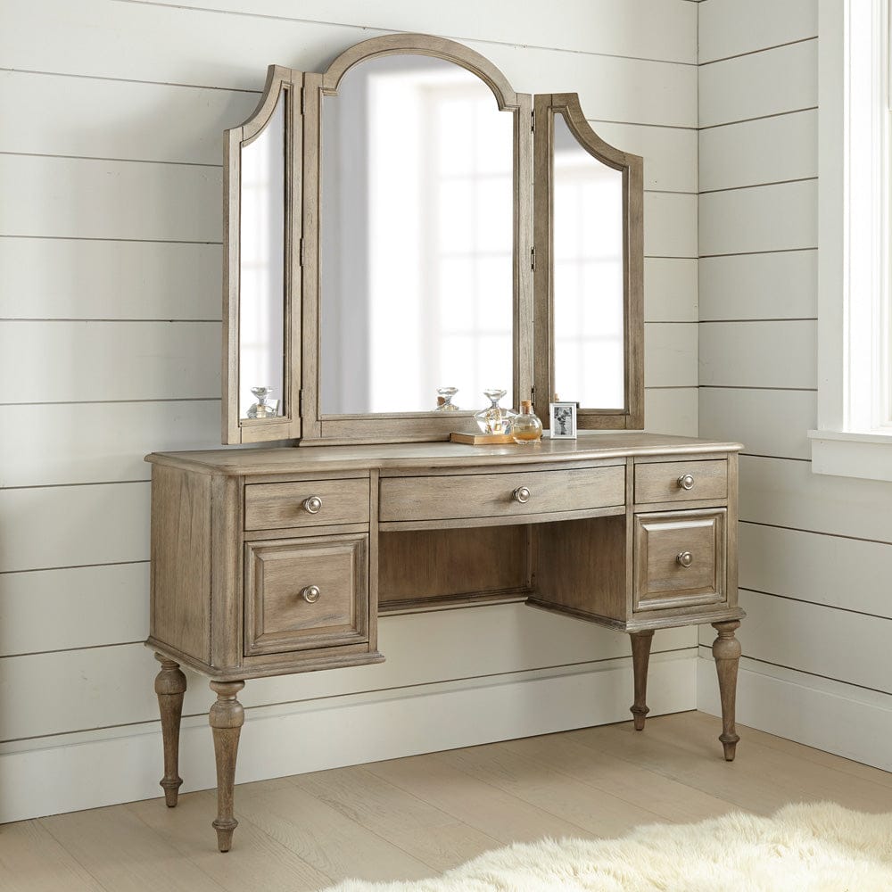 Steve Silver - Highland Park Vanity Mirror Bench Set Driftwood - HP900VBDDM view 4