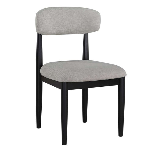 Steve Silver - Magnolia 52-inch Round Dining Table & 4 Upholstered Side Chairs - Black Finish - MM520K-D5PC veiw 2