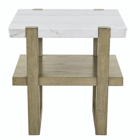 Steve Silver - Perth White Marble Top End Table - ER100E view 2
