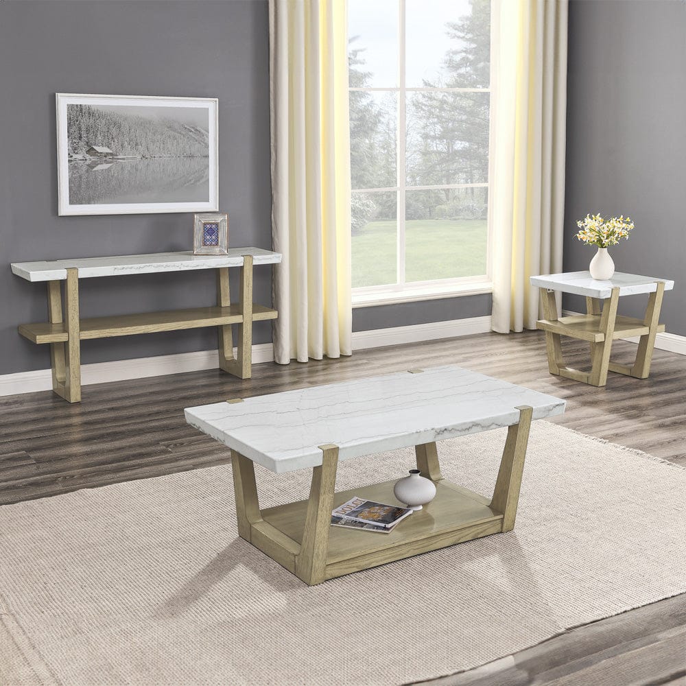 Steve Silver - Perth White Marble Top Sofa Table - ER100S view 6