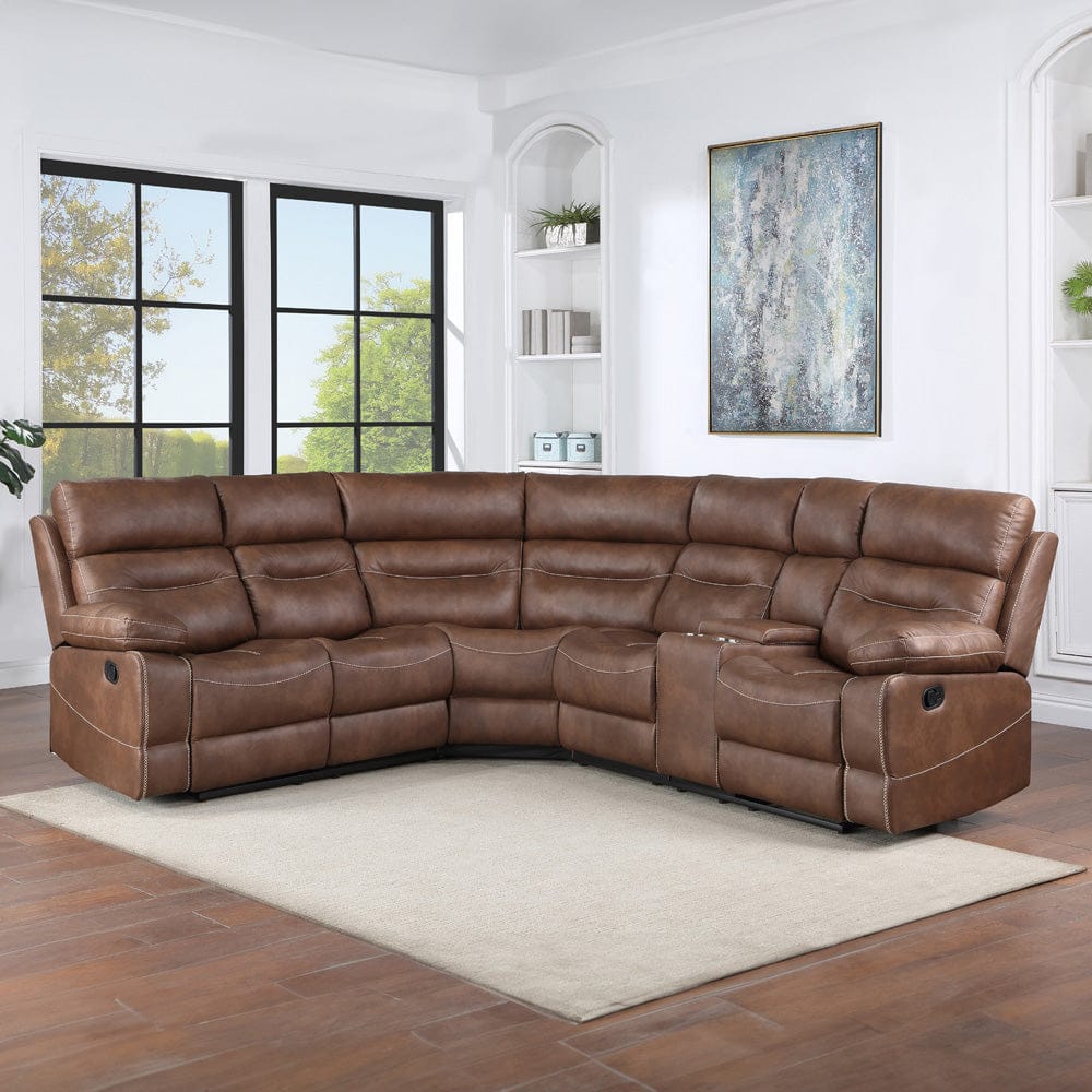 Steve Silver - Rudger 3-Piece Sectional (LAF,RAF,W), Brown - RUD800N-3PC-SECT view 7