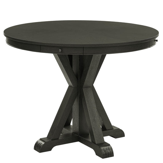 Steve Silver - Rylie Counter Table & 4 Swivel Counter Chairs, Black Finish/Sand Vegan Leather - RL600K-C5PC view 2