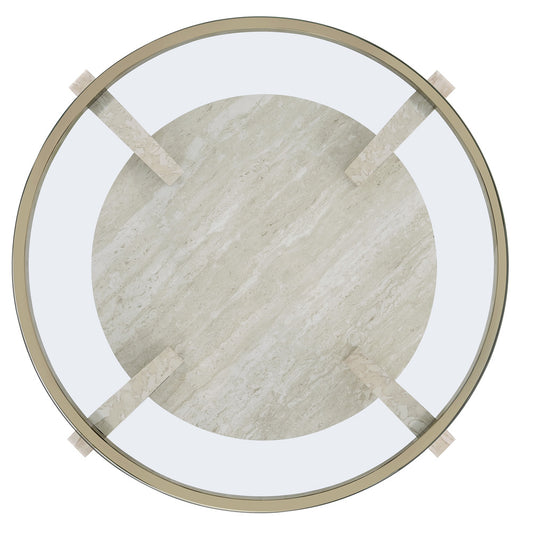 Steve Silver - Wanda 24? Round Glass Top End Table - WD100E view 2