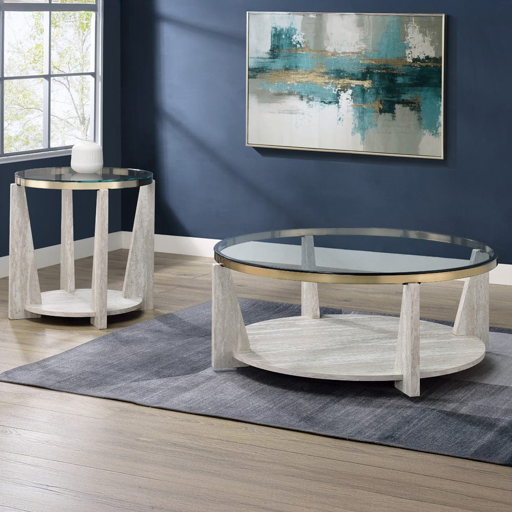 Steve Silver - Wanda 42? Round Glass Top Coffee Table with Casters - WD100CAS view 4