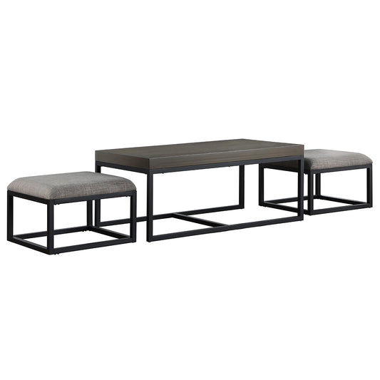 Steve Silver - Yukon Rectangular Nesting Table with 2 Stools - YU5028NT view 2
