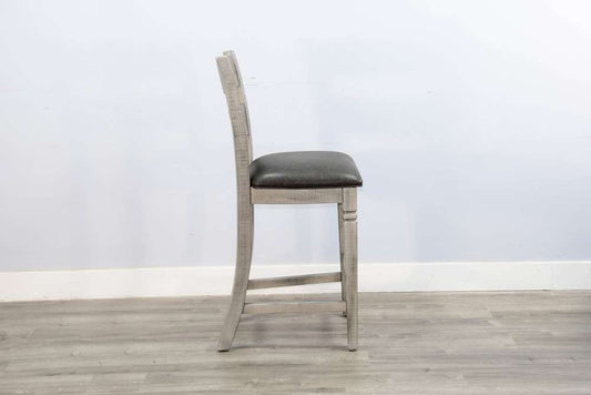 Sunny Designs - Alpine Grey - Bar Ladderback Barstool, Cushion Seat (Set of 2) - 1429AG-30 veiw 2