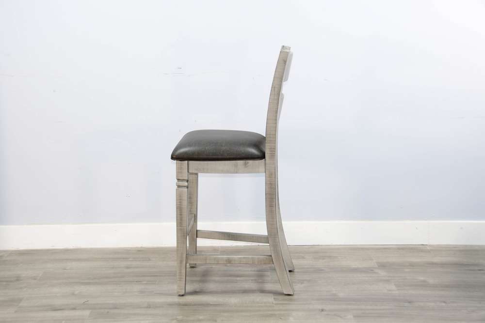Sunny Designs - Alpine Grey - Bar Ladderback Barstool, Cushion Seat (Set of 2) - 1429AG-30 veiw 5