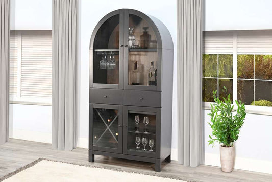 Sunny Designs - Arched Wine Bar Cabinet - 2117BL veiw 2