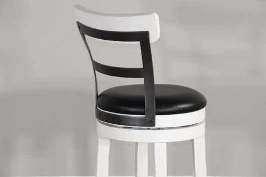 Sunny Designs - Carriage House 24inH Barstool with Back & Swivel Cushion Seat in White & Dark Brown (Set of 2) - 1624EC-B24 veiw 2