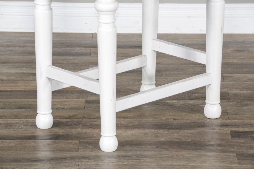 Sunny Designs - Carriage House 24inH Stool with Wood Seat in White & Dark Brown (Set of 2) - 1433EC-24 veiw 5