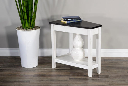 Sunny Designs - Carriage House Chair Side Table in White & Dark Brown - 2226EC veiw 2