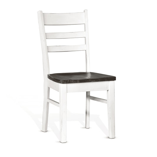Sunny Designs - Carriage House Ladderback Chair in White/Light Brown in White & Dark Brown (Set of 2) - 1616EC veiw 2