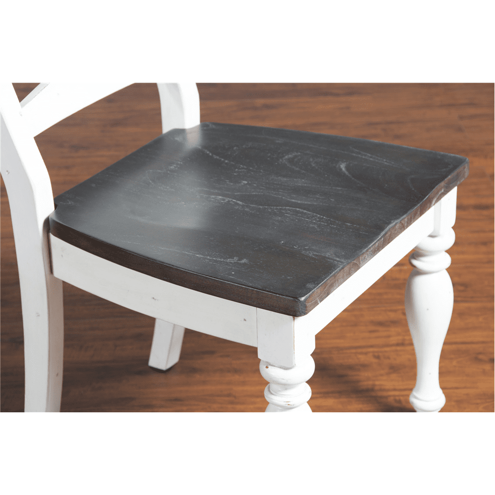 Sunny Designs - Carriage House Ladderback Chair White/Dark Brown in White & Dark Brown (Set of 2) - 1432EC veiw 13