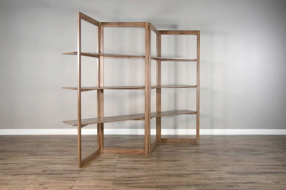 Sunny Designs - Doe Valley - Doe Valley 80in Wood Room Divider-Bookcase in Taupe Brown - 2997BU veiw 3
