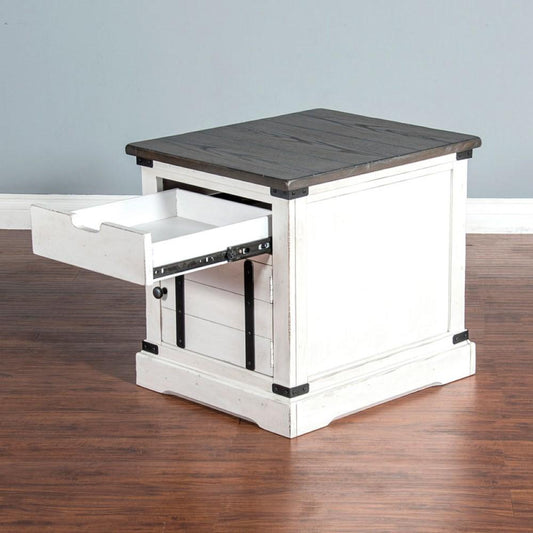 Sunny Designs - End Table in White & Dark Brown - 3270FC2-E veiw 2