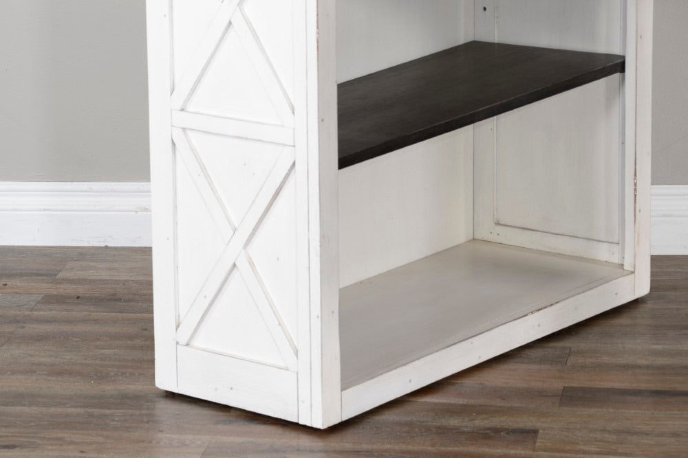 Sunny Designs - European Cottage Bookcase - Dark brown and White - 2822EC-BO veiw 5