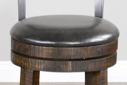 Sunny Designs - Homestead 24inH Barstool with Back & Swivel Cushion Seat in Dark Brown (Set of 2) - 1624TL2-B24 veiw 2