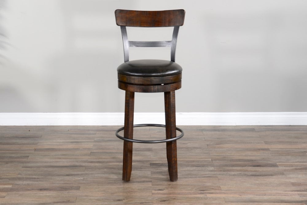 Sunny Designs - Homestead 30inH Barstool with Back & Swivel Cushion Seat in Dark Brown (Set of 2) - 1624TL2-B30 veiw 5