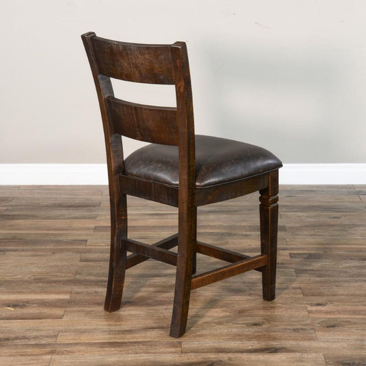 Sunny Designs - Homestead Ladderback Barstool in Dark Brown (Set of 2) - 1429TL2-24 veiw 2