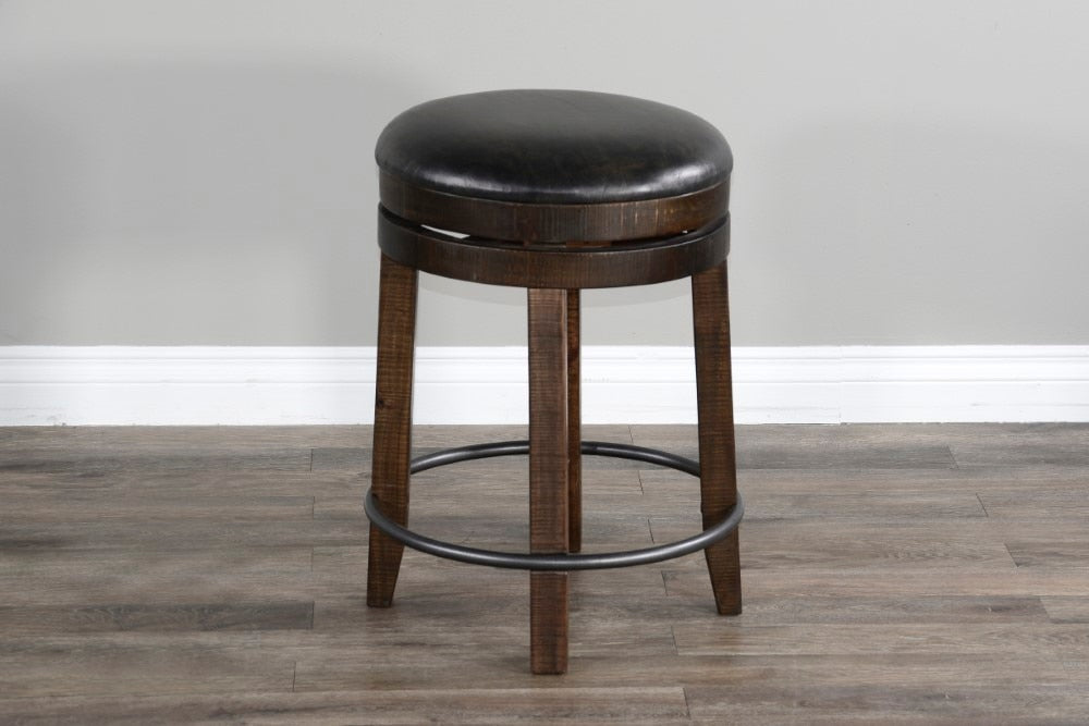 Sunny Designs - Homestead Metroflex 24 inH Stool in Dark Brown (Set of 2) - 1624TL2-24 veiw 3