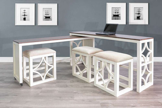 Sunny Designs - Nesting 5-Piece Console Table with Stools - 2114MB veiw 2