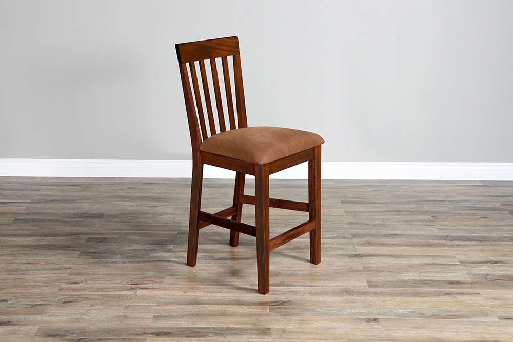 Sunny Designs - Santa Fe - Santa Fe Slatback Counter Stool with Cushion Seat (Set of 2) - 1854DC2-CT veiw 1
