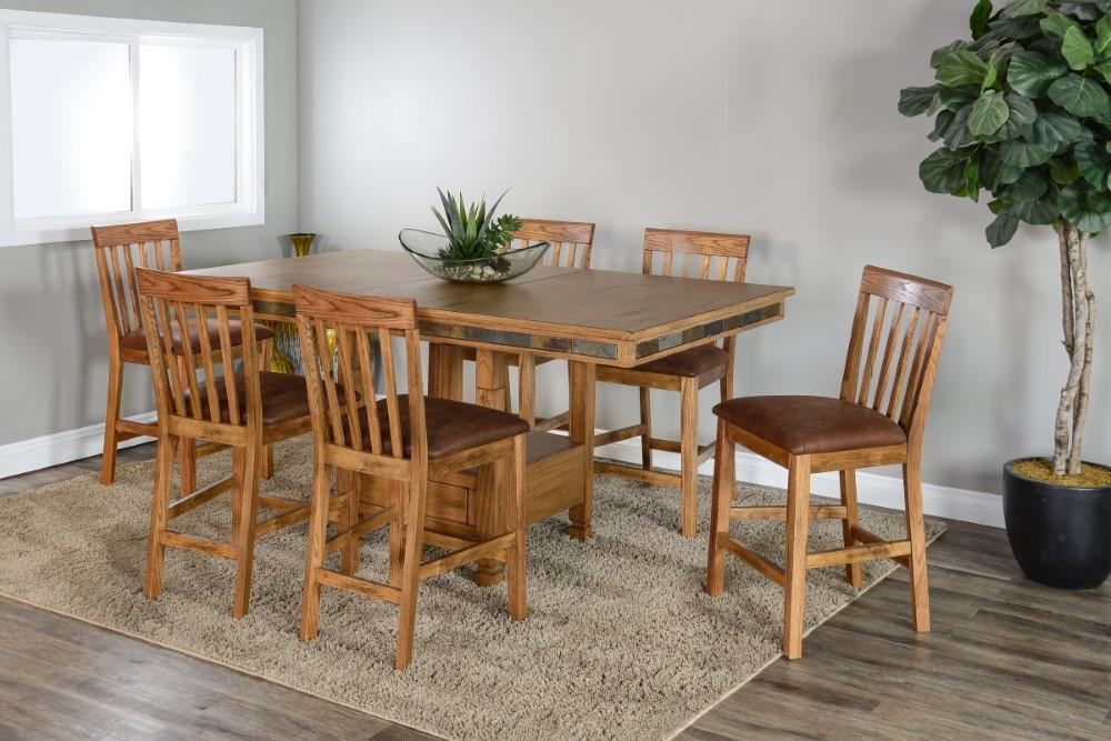 Sunny Designs - Sedona 24inH Slatback Barstool with Cushion Seat in Light Brown (Set of 2) - 1854RO2-CT veiw 5