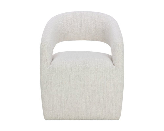 Sunpan - 5West Lloret Wheeled Dining Armchair - Merino Pearl - 111121 view 2